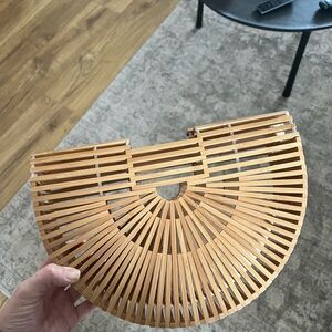 Bamboo Half-Moon Handbag
